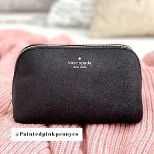 🆕 KATE SPADE | Black Shimmy Glitter small cosmetic case